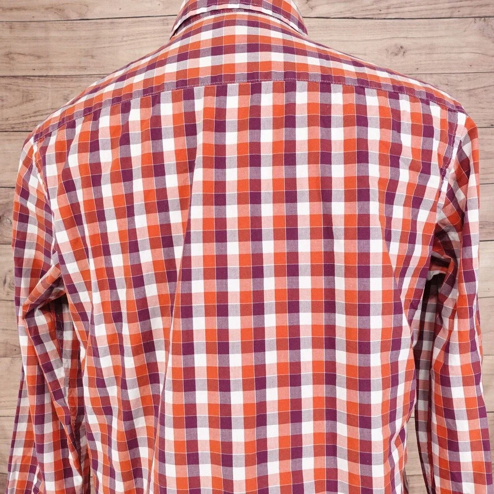BANANA REPUBLIC LONG SLEEVE 100% COTTON CHECK BUTTON DOWN SHIRT MENS SZ‎ M